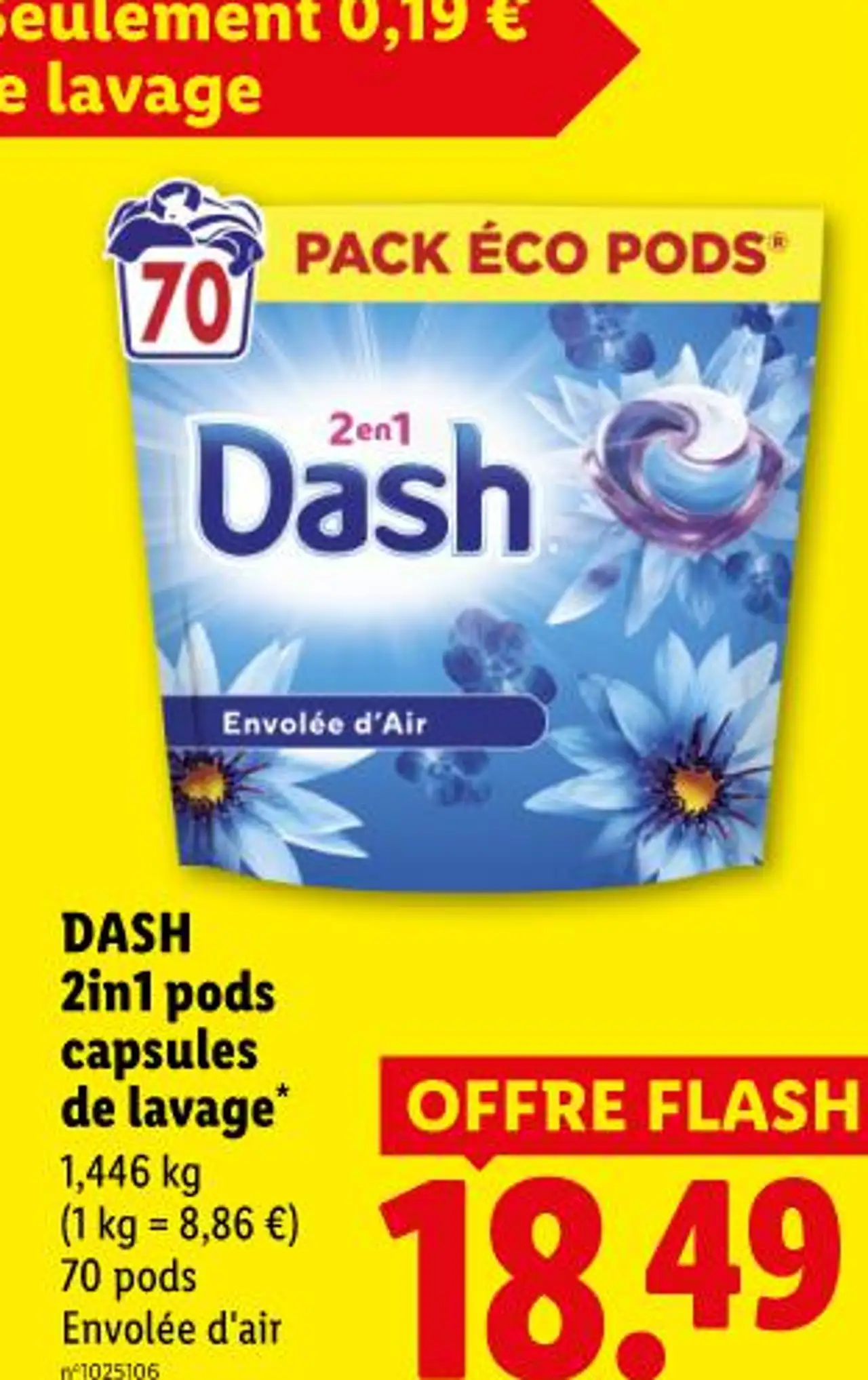 Dash 2in1 pods capsules de lavage Envolée d'air