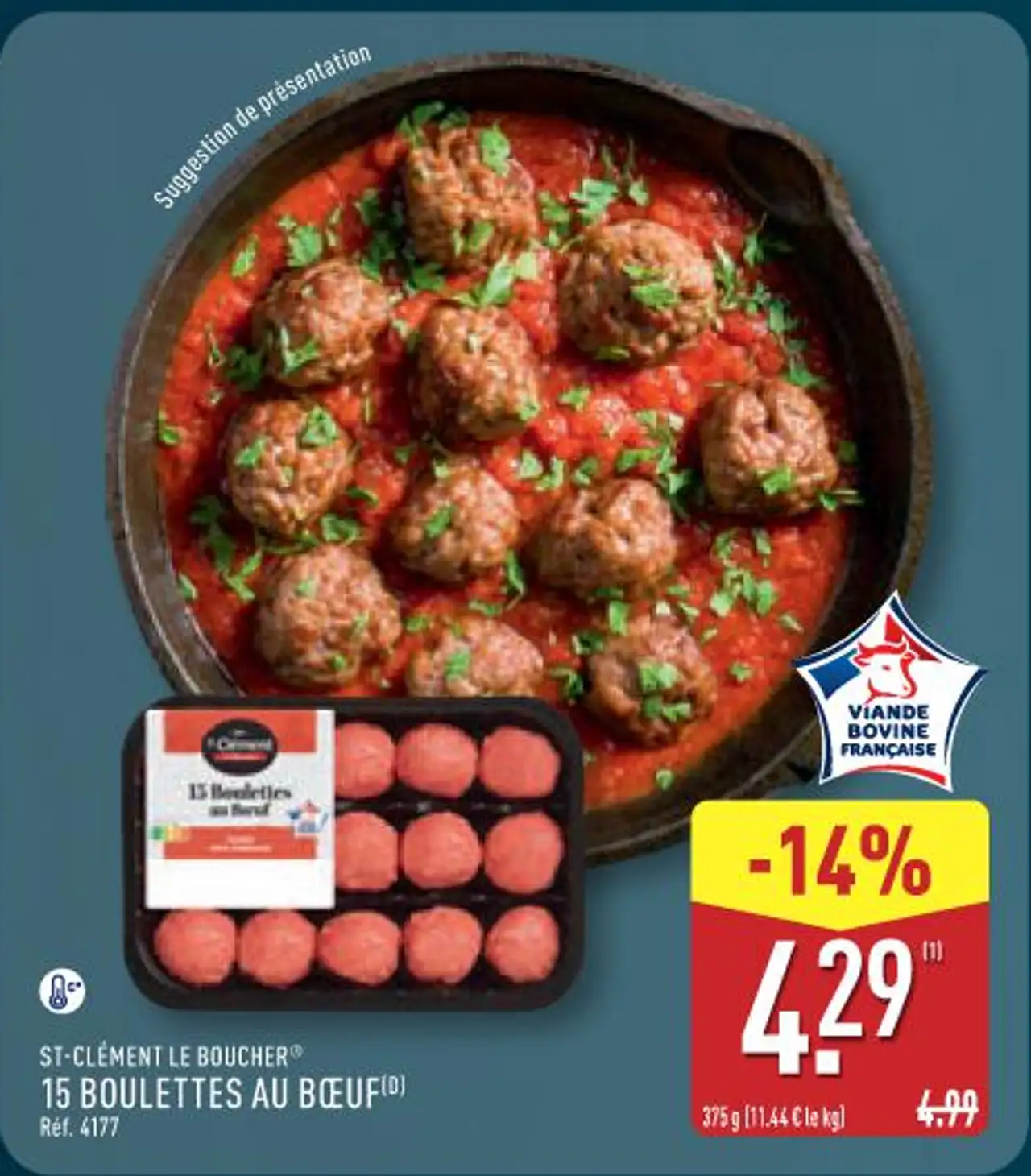 ST-CLÉMENT LE BOUCHER 15 BOULETTES AU BŒUF