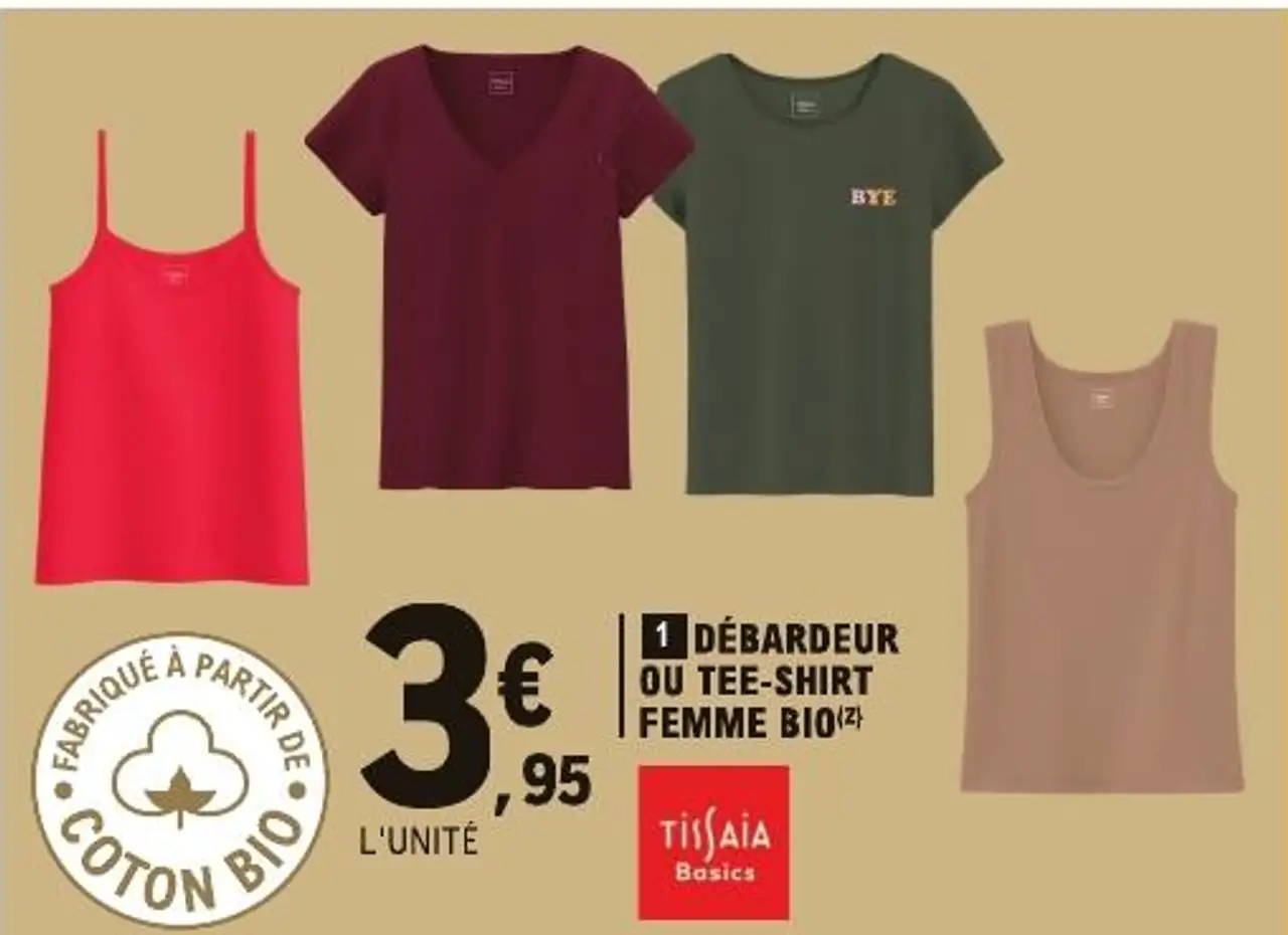 DÉBARDEUR OU TEE-SHIRT FEMME BIO Tissaïa Basics