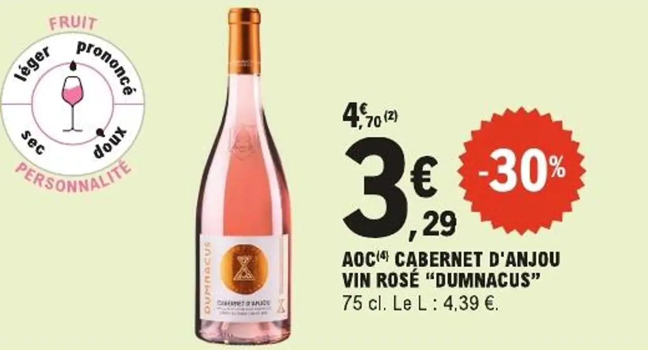 AOC CABERNET D'ANJOU VIN ROSÉ "DUMNACUS"
