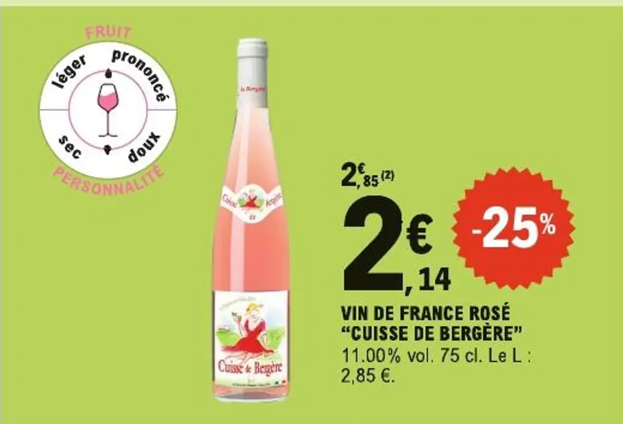 VIN DE FRANCE ROSÉ "CUISSE DE BERGÈRE"