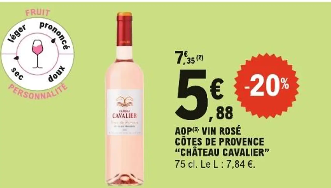 AOP VIN ROSÉ CÔTES DE PROVENCE "CHÂTEAU CAVALIER"