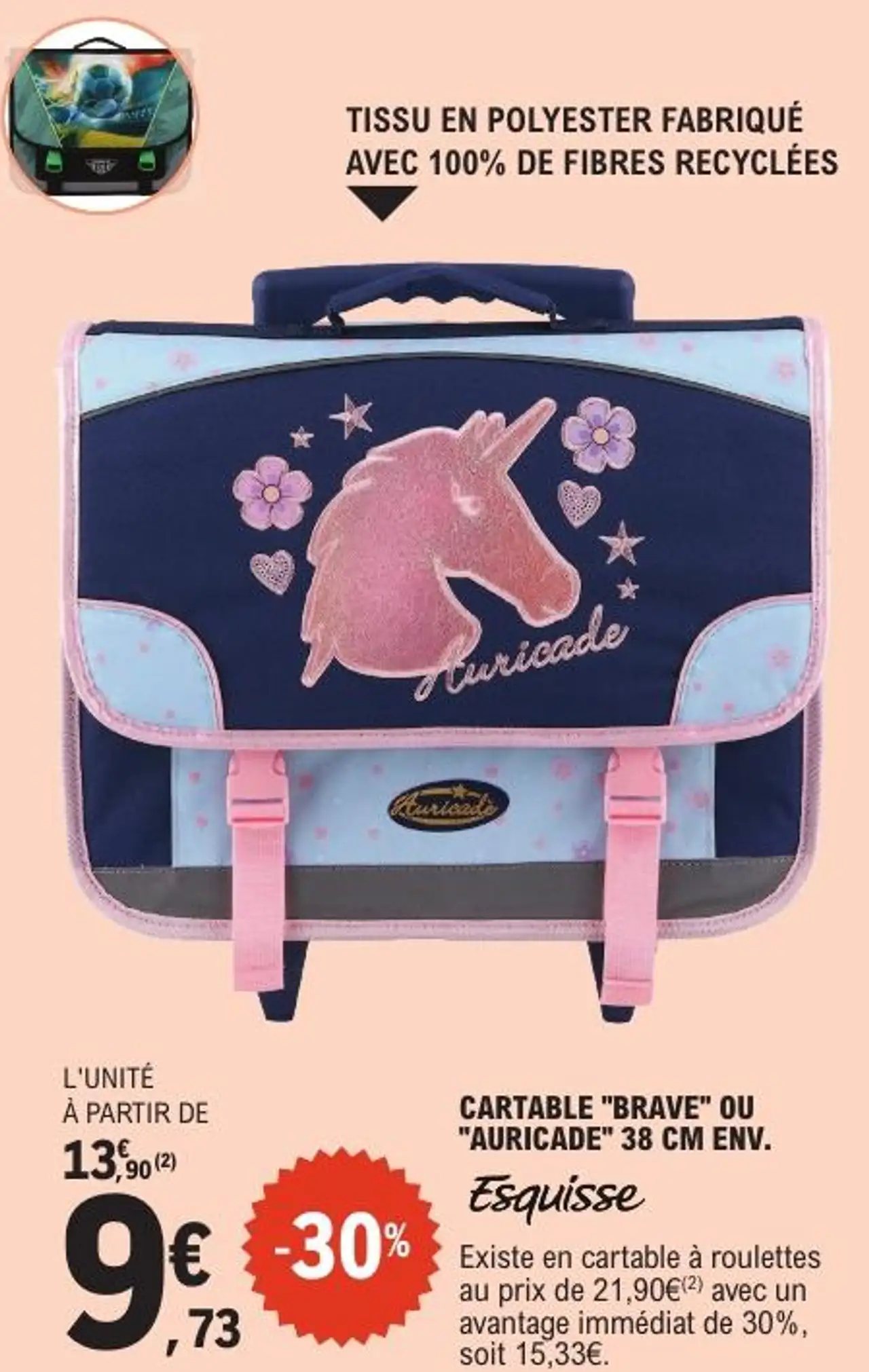 Cartable "Brave" ou "Auricade" 38 cm env. Esquisse