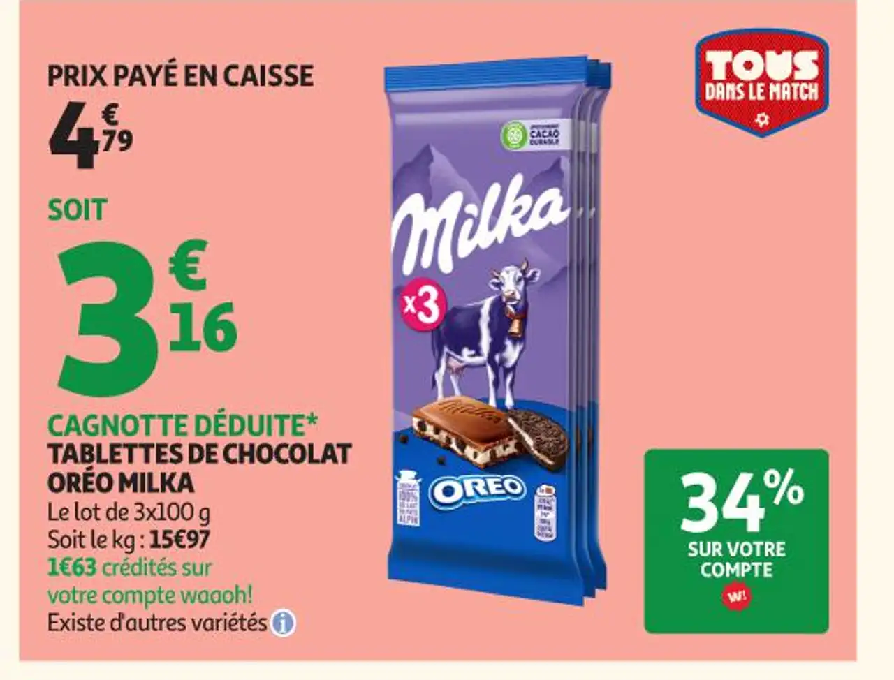 Tablettes de chocolat Oreo Milka