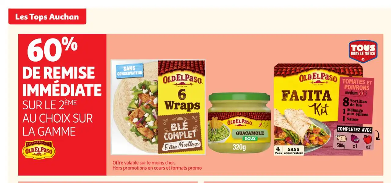 Gamme Old El Paso (Wraps, Fajita Kit, Guacamole)