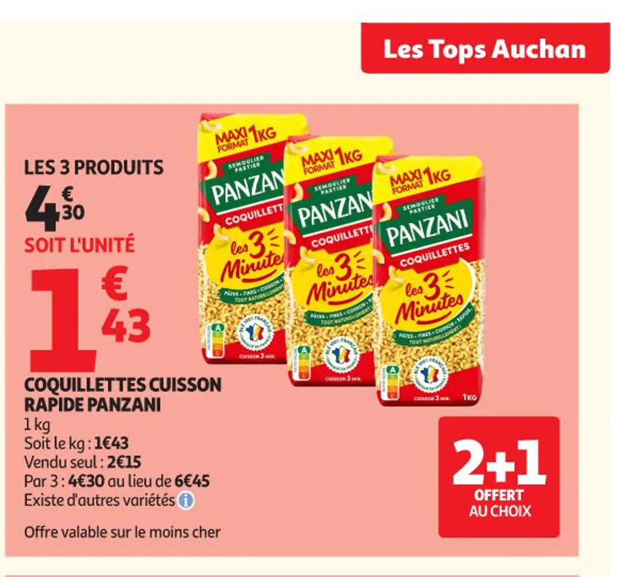 Coquillettes cuisson rapide Panzani