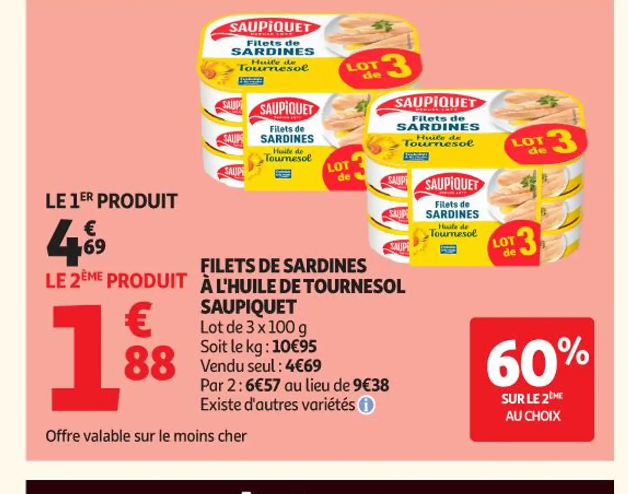 Filets de sardines à l'huile de tournesol Saupiquet