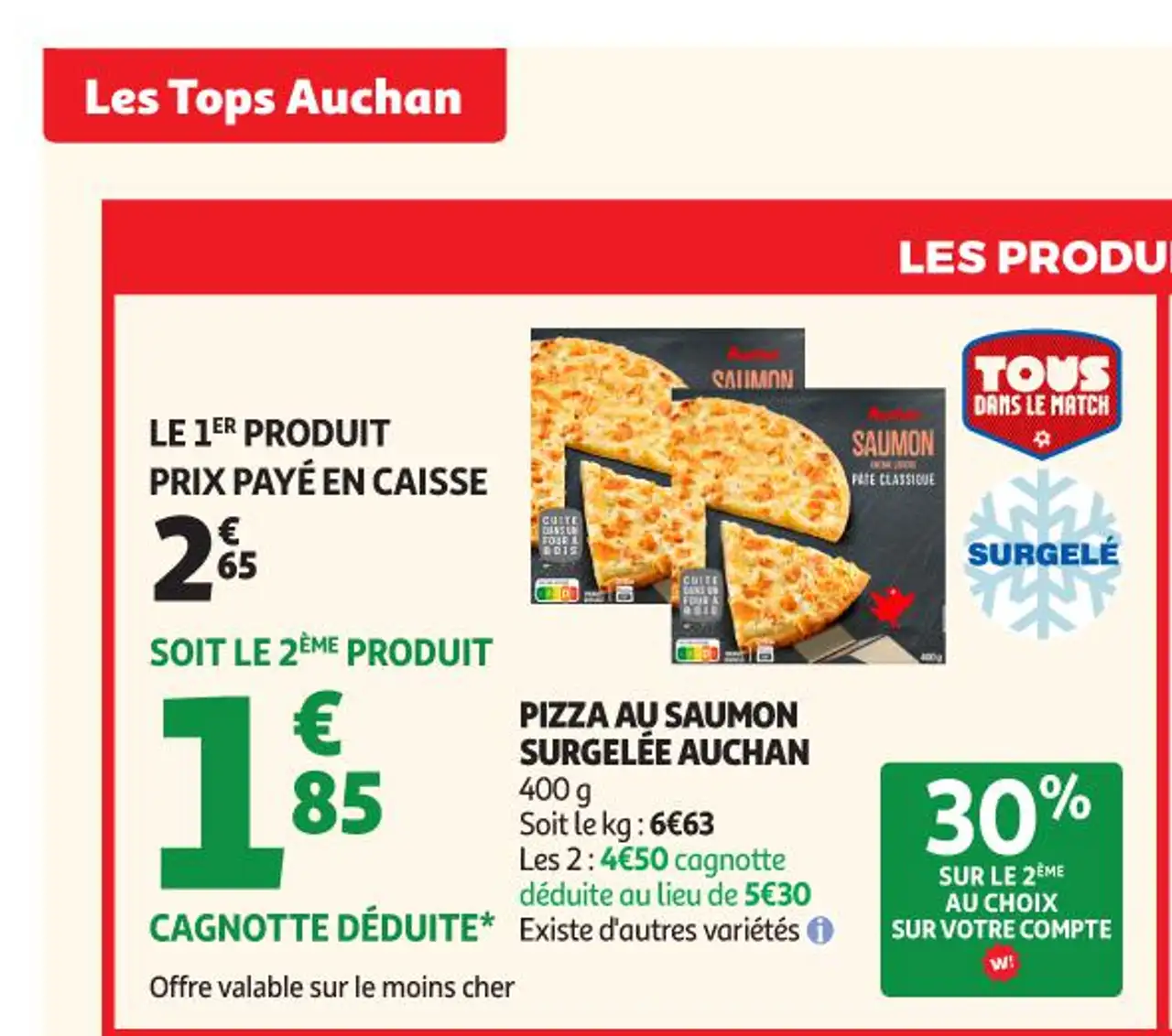 PIZZA AU SAUMON SURGELÉE AUCHAN