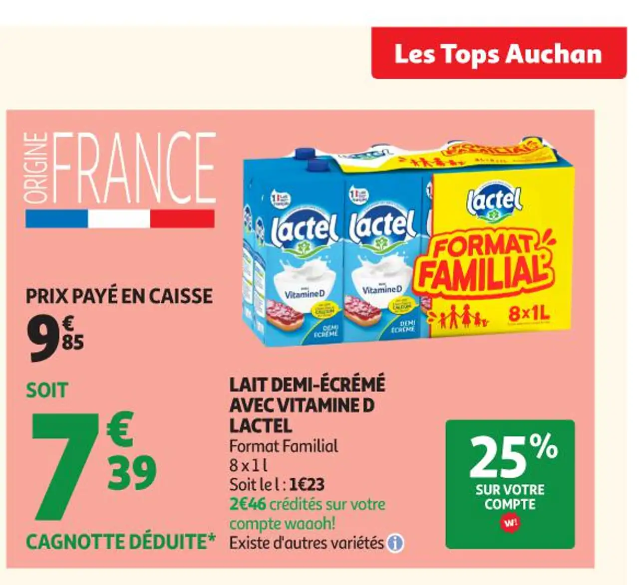LAIT DEMI-ÉCRÉMÉ AVEC VITAMINE D LACTEL