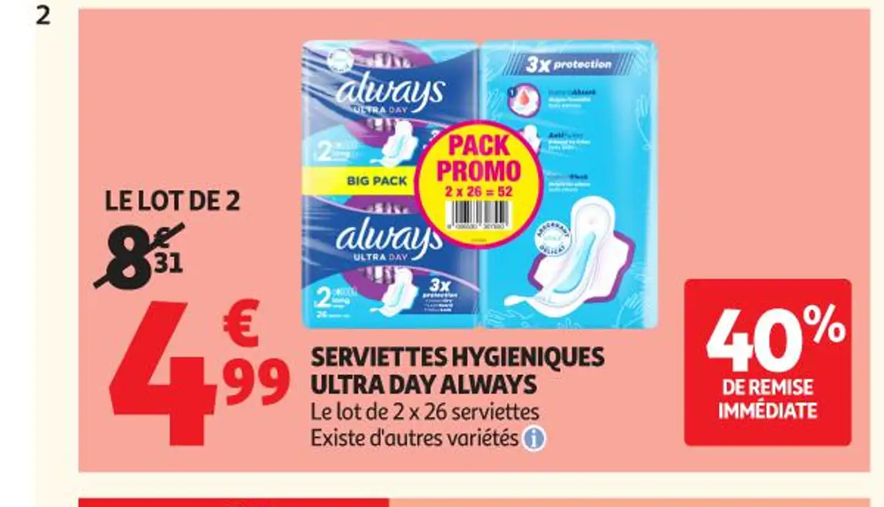 Serviettes Hygiéniques Ultra Day Always