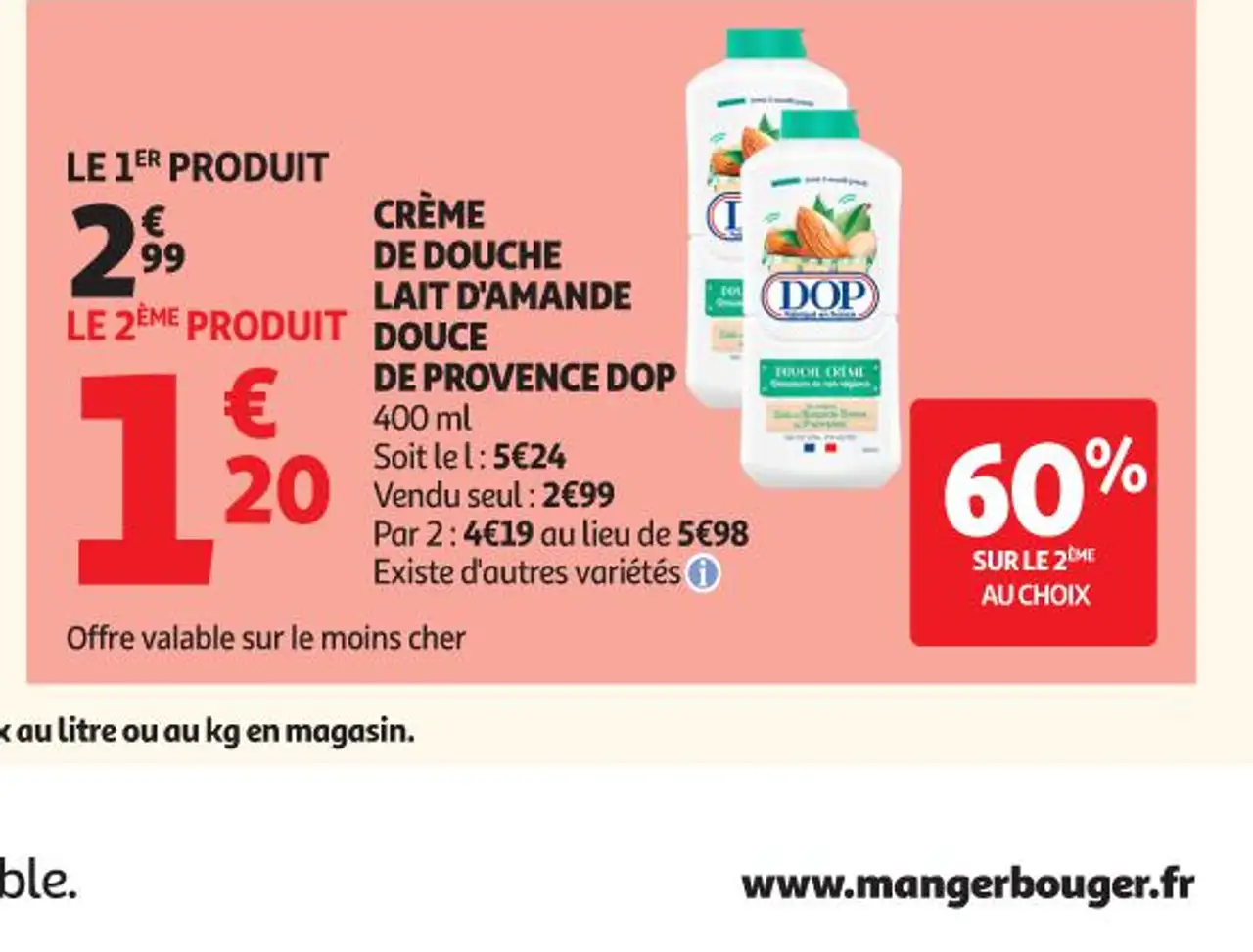 Crème de Douche Lait d'Amande Douce de Provence Dop