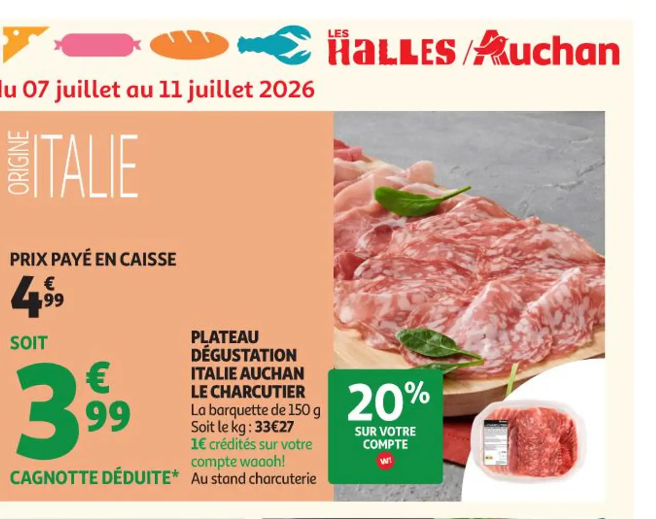 PLATEAU DÉGUSTATION ITALIE AUCHAN LE CHARCUTIER