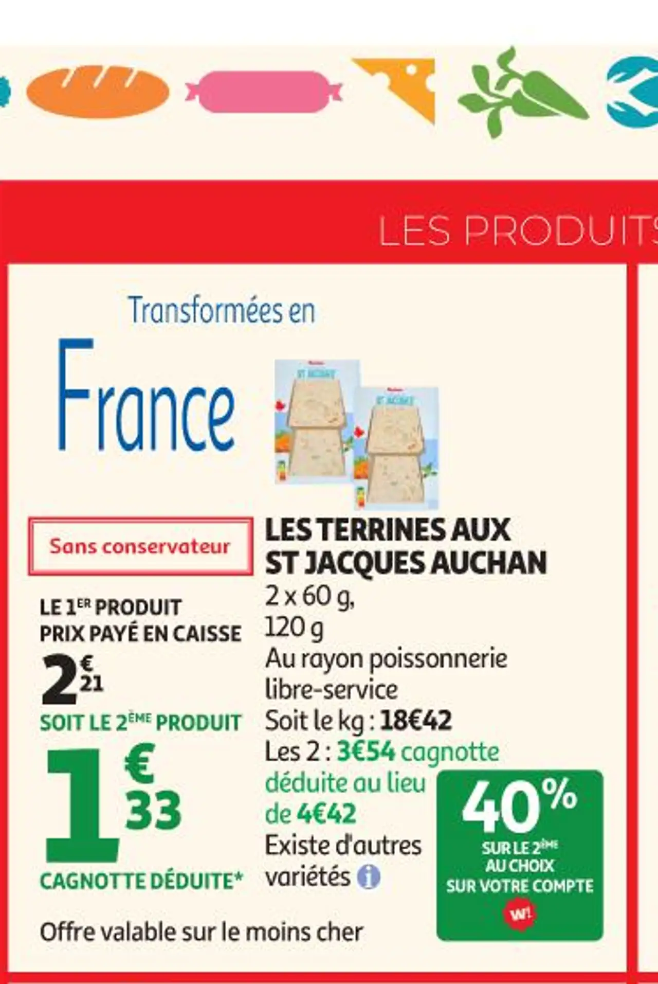 LES TERRINES AUX ST JACQUES AUCHAN