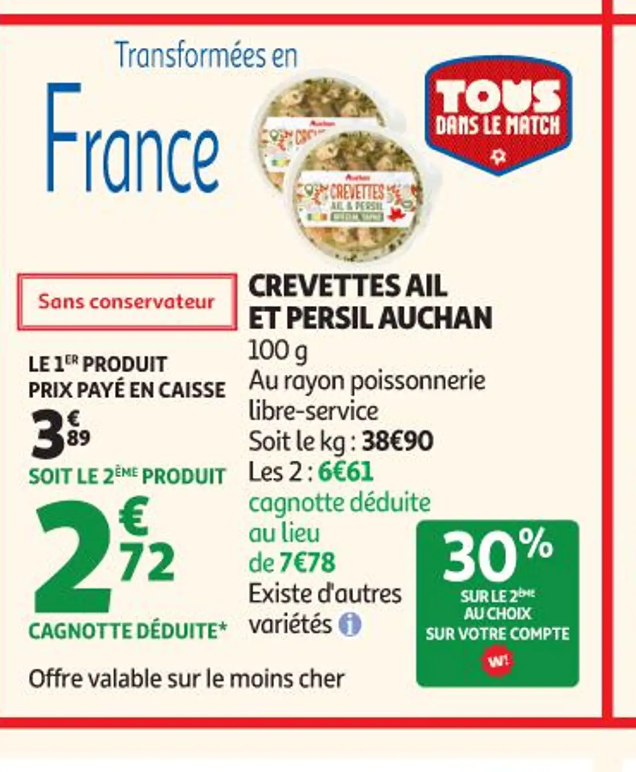 CREVETTES AIL ET PERSIL AUCHAN