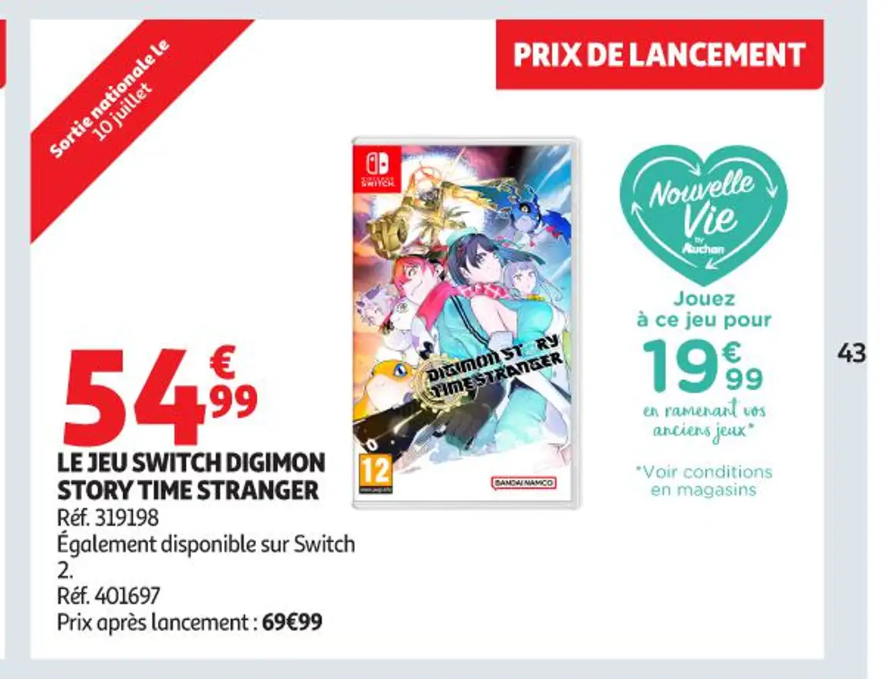 Le jeu Switch Digimon Story Time Stranger