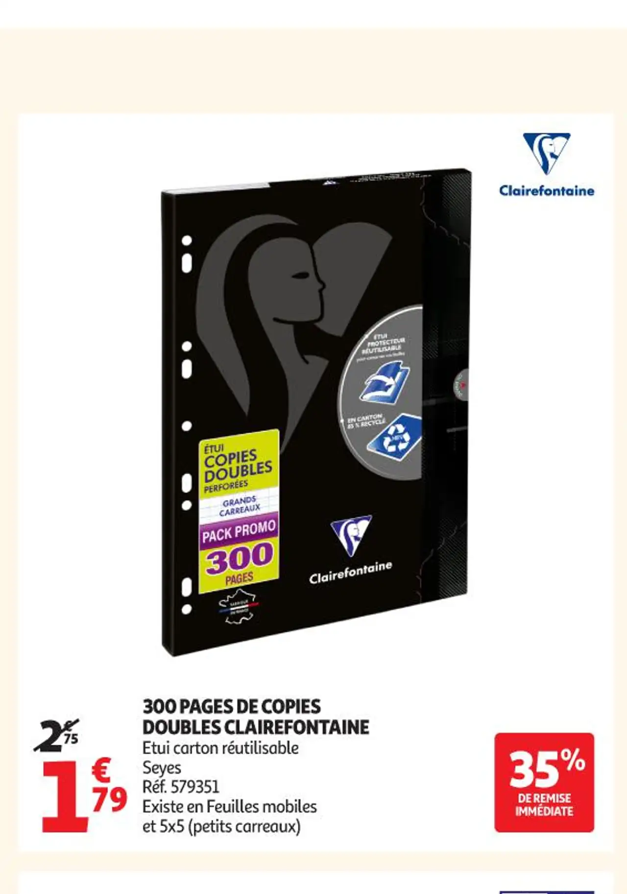 300 PAGES DE COPIES DOUBLES CLAIREFONTAINE