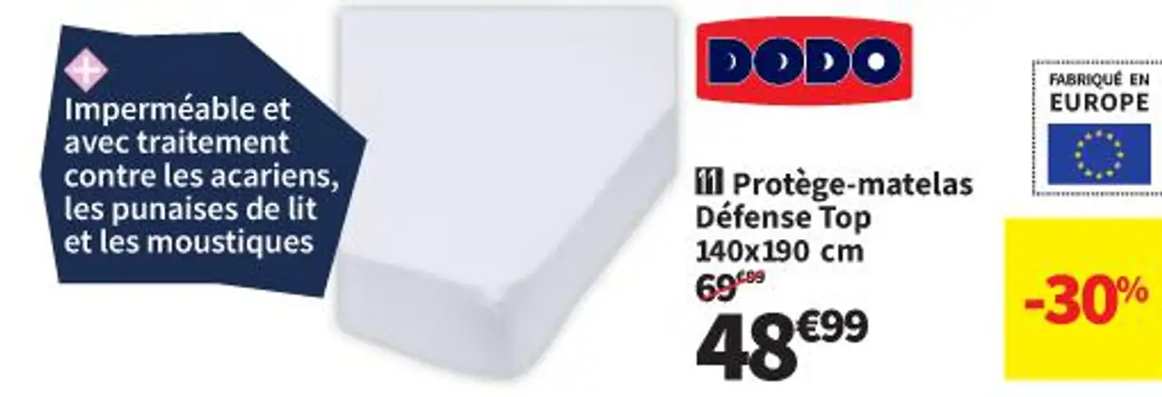 Protège-matelas Défense Top 140x190 cm