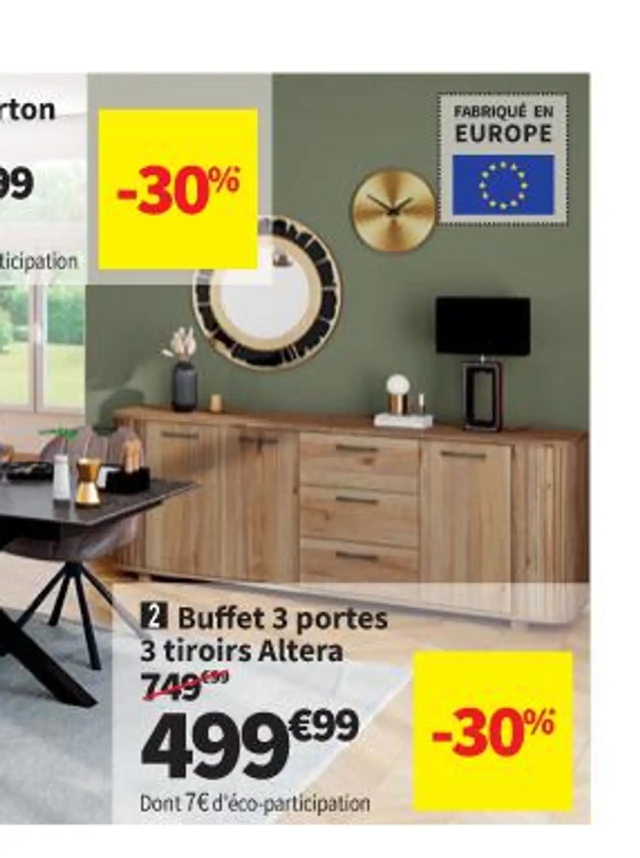 Buffet 3 portes 3 tiroirs Altera