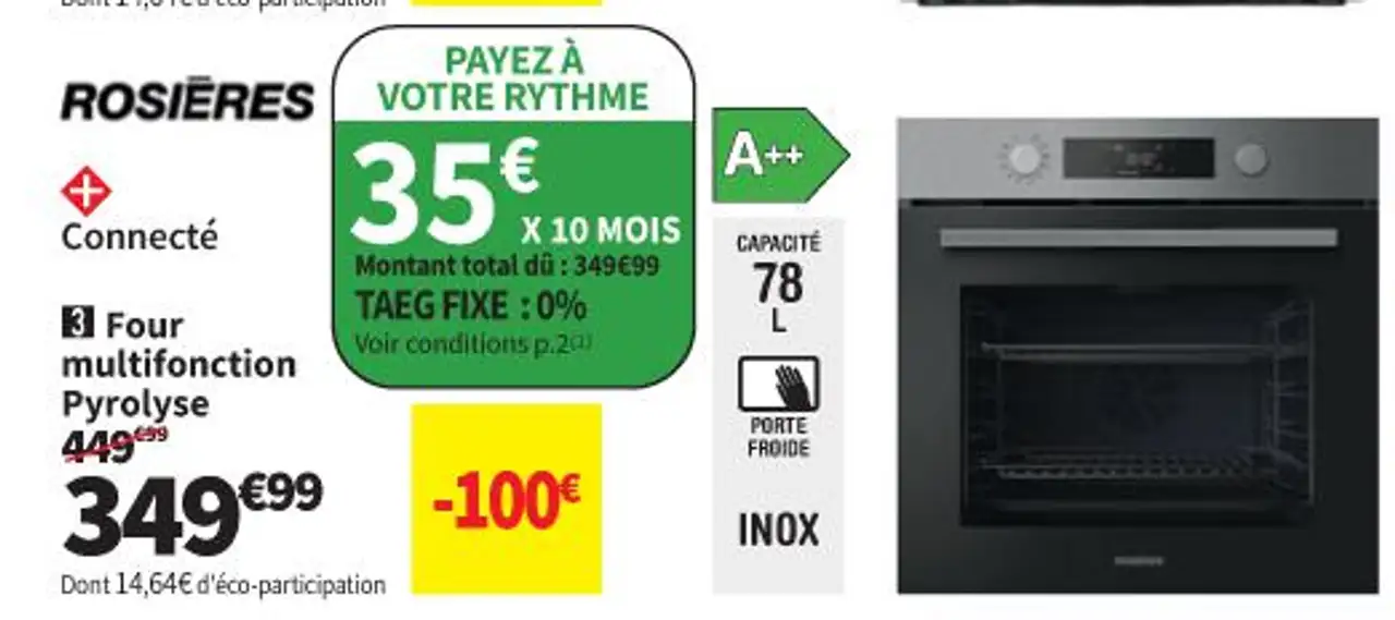 Rosières Four multifonction pyrolyse RO6 C3B3YTX