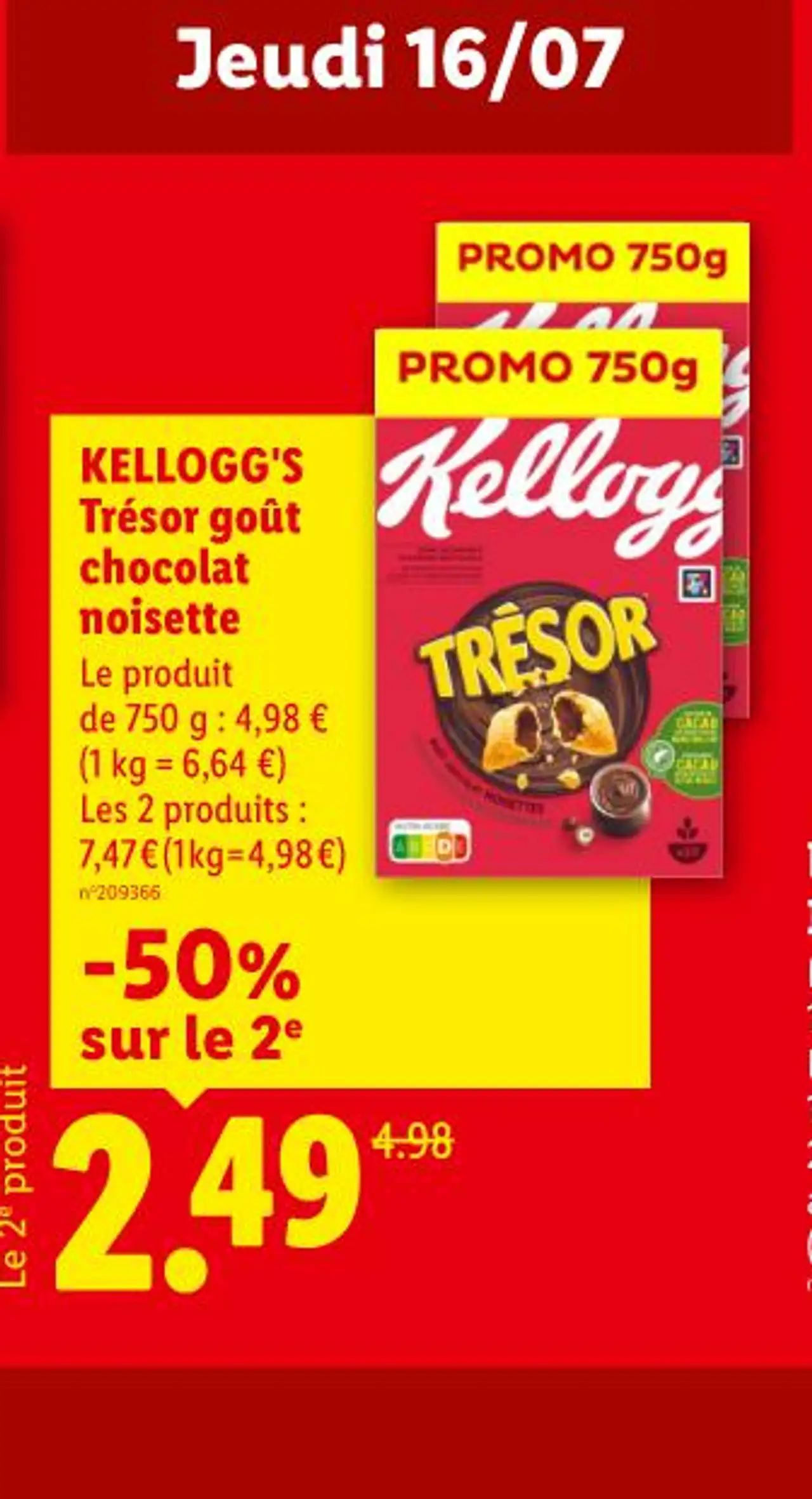 KELLOGG'S Trésor goût chocolat noisette