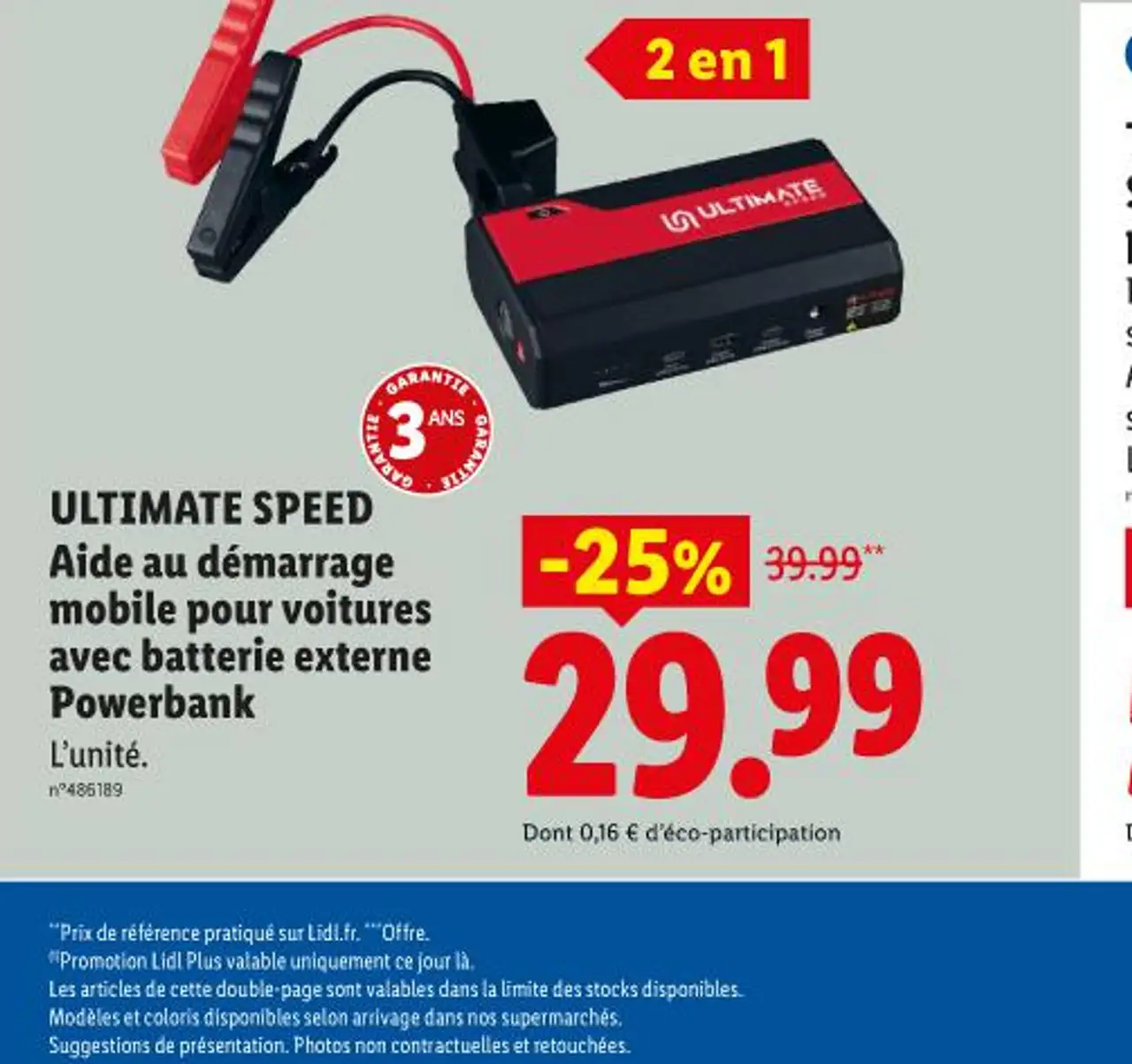 ULTIMATE SPEED Aide au démarrage mobile pour voitures avec batterie externe Powerbank
