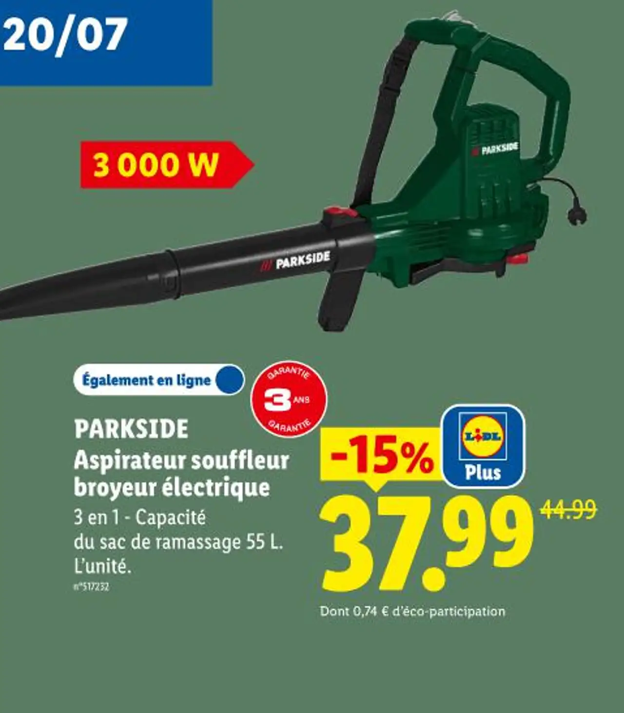 PARKSIDE Aspirateur souffleur broyeur électrique