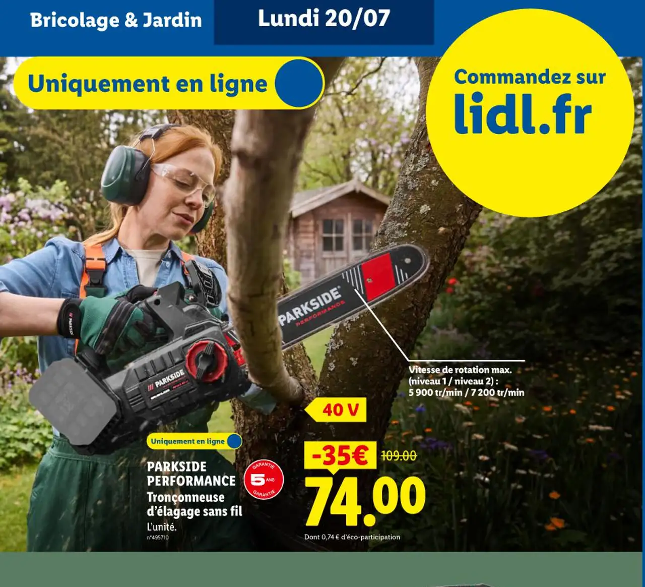 PARKSIDE PERFORMANCE Tronçonneuse d'élagage sans fil