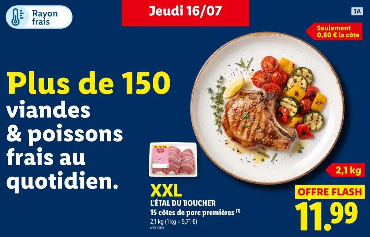 L'ÉTAL DU BOUCHER 15 côtes de porc premières XXL